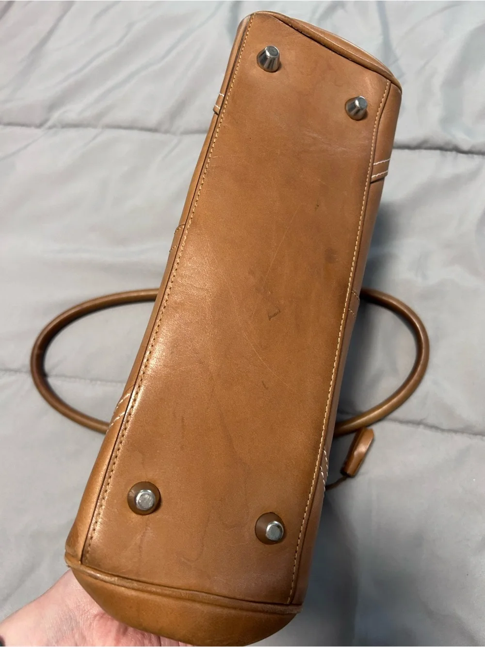 Coach Factory Small Tan Hampton Leather Satchel F08A70